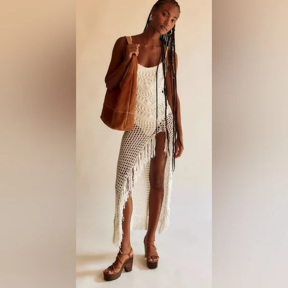 Free People Backstage Pass Crochet Fringe Bodysuit - Picture 1 of 7